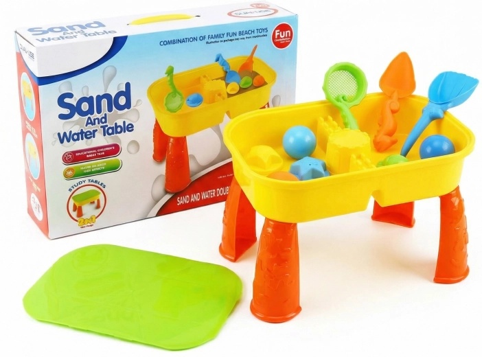 Kindertisch für Sand und Wasser mit Zubehör (8-tlg.)