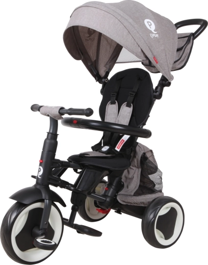 Qplay Rito Plus Kinder-Dreirad mit Schiebestange, grau