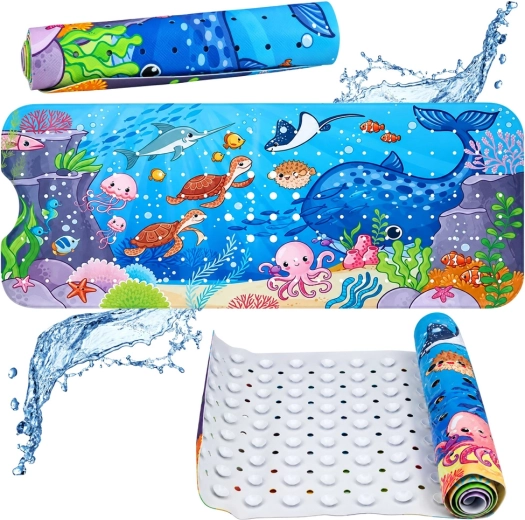 Rutschfeste Badewannenmatte Unterwasserwelt 100 × 40 cm