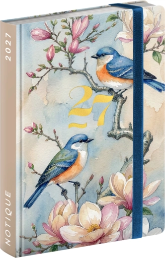Notique Wochenkalender für die Handtasche Vögel 2027 (9,8 × 14,5 cm)