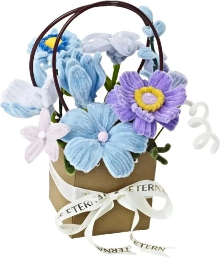 Kreatives DIY-Set zum Basteln eines Blumenstraußes für Kinder