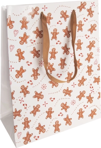 Geschenkpapiertüte mit Lebkuchenmotiv 18 × 10 × 23 cm