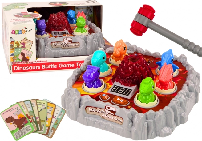 Geschicklichkeitsspiel Dinosaurier mit rauchendem Vulkan, Lichter und Geräusche