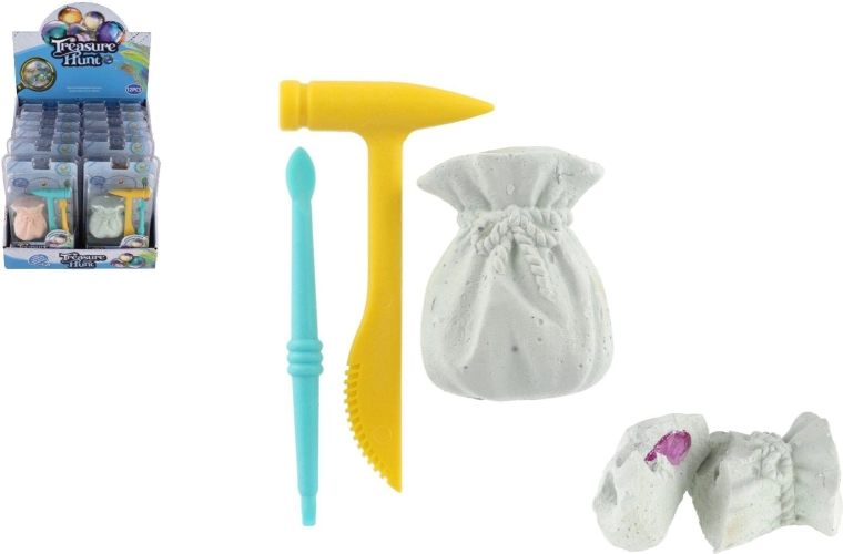 Ausgrabungs-Set Edelsteine – 2 Farben, Blister, Box mit 12 Stück