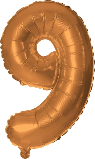 Folienballon Zahl 9 30 cm bronzefarben TORO