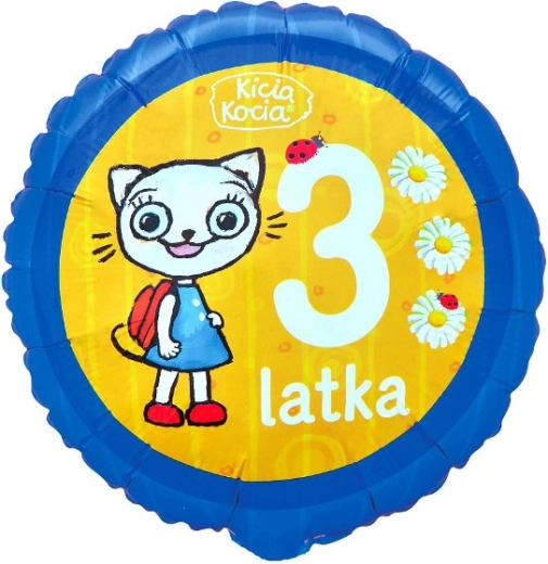 Folienballon Kicia Kocia Zahl 3 (46 cm)