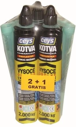 Chemische Ankerklebmasse Vinylester 300 ml 2+1 gratis
