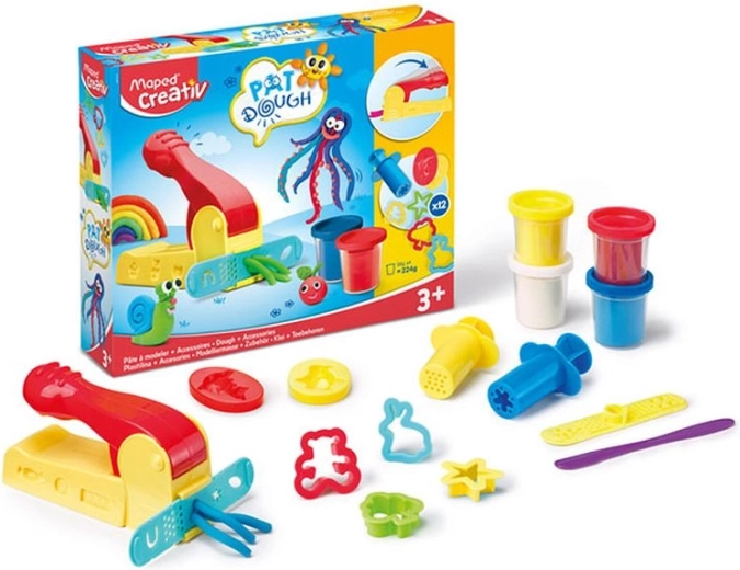 Maped Creativ Knetmasse 4 × 56 g mit Zubehörset
