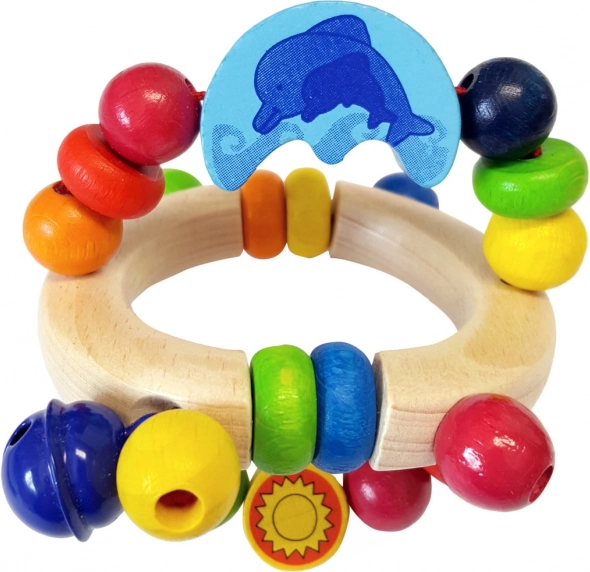 Holz-Rassel mit Delfin