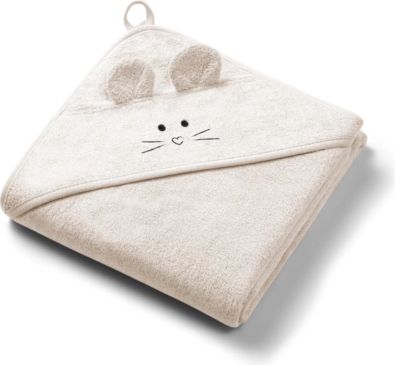 Babyono Bambus-Kapuzenhandtuch super soft light beige 100 × 100 cm