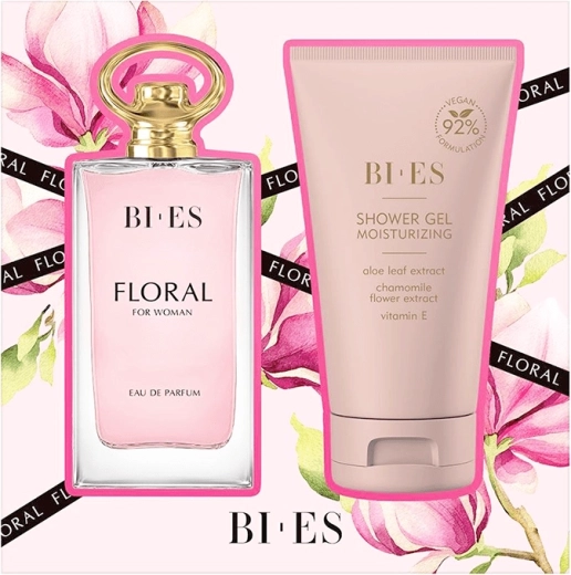 Geschenkset für Damen BI-ES Floral – Eau de Parfum 90 ml + Duschgel 150 ml