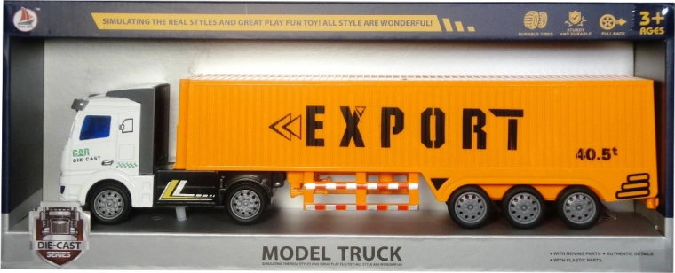 Sattelschlepper mit Container – Metallteile, Pull-Back