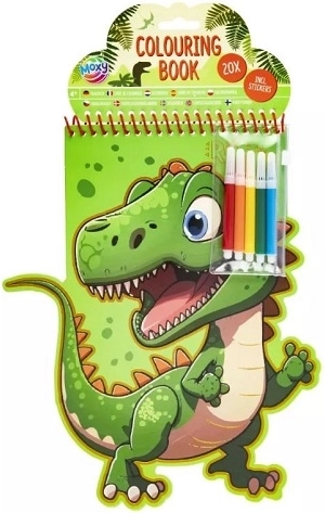 Dinosaurier-Ausmalbilder (20 Blätter) mit Filzstiften