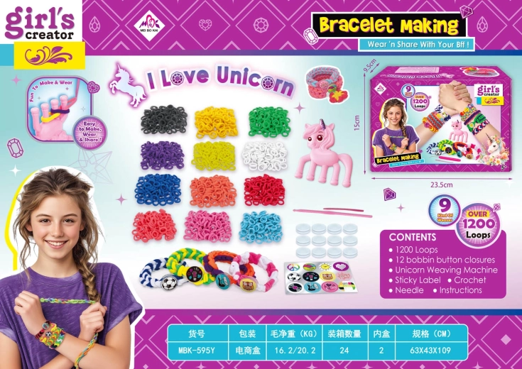 Set zum Flechten von Gummiarmbändern mit Zubehör