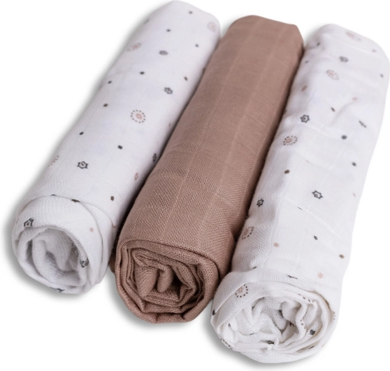 BabyMatex Bambuswindeln 70 × 70 cm Sternchen (3 Stk.)