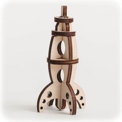 Cutewood Holz-3D-Puzzle Rakete
