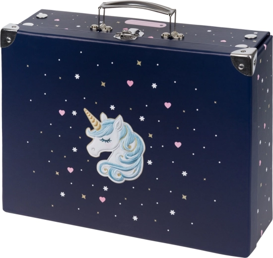 Baagl faltbarer Schulkoffer Unicorn Gold mit Beschlägen