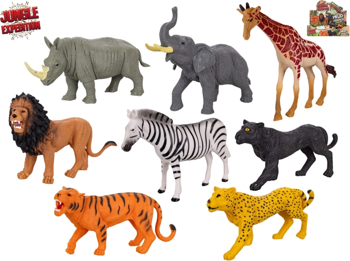 Jungle Expedition Safari-Tiere – Set mit 8 realistischen Figuren