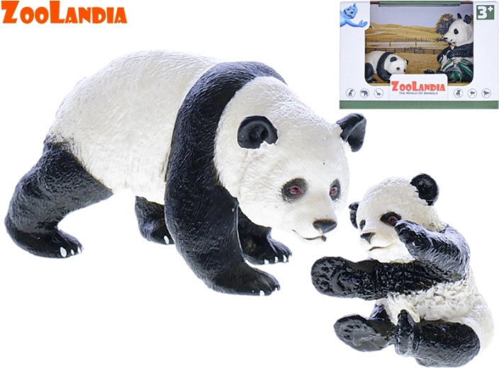 Zoolandia Panda mit Jungtier – realistische Kunststofffigur