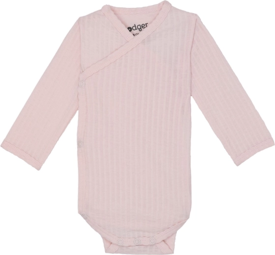 Lodger Seersucker Tan Baby-Body mit langen Ärmeln, Gr. 62