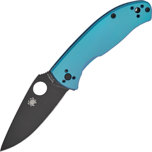 Klappmesser Spyderco Tenacious Blue, Titan-Griff, schwarze Klinge 8,5 cm