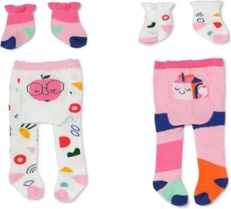 Strumpfhosen und Socken mit Mustern für BABY born Puppen 43 cm, 2 Varianten