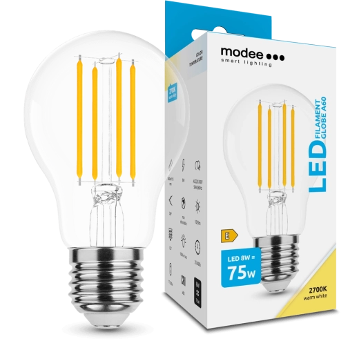 Modee Smart Lighting LED-Filament-Glühbirne Globe E27 8 W Warmweiß