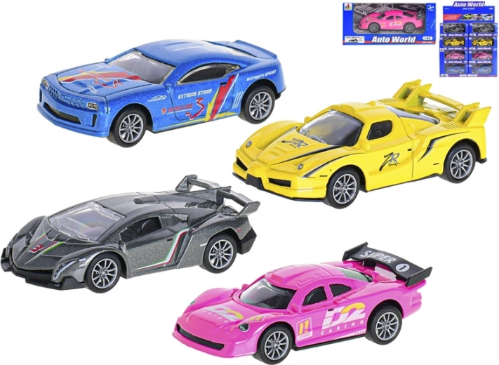 Metall-Sportauto 1:43 mit Rückziehmotor, 10 cm