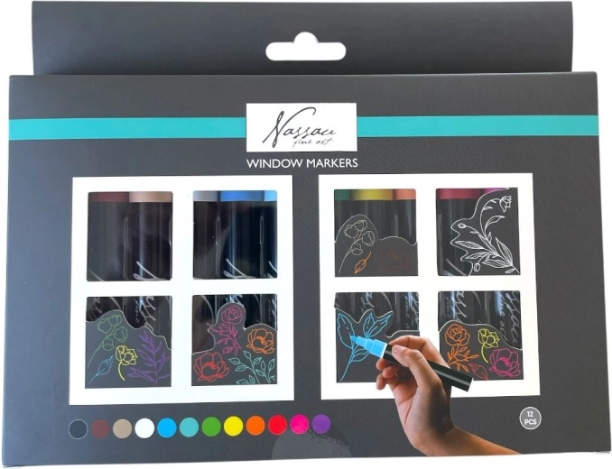 Kreidemarker für Fenster GRAFIX – Set mit 12 Farben