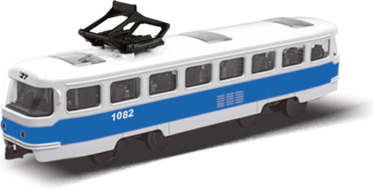 Blaue Straßenbahn ÖPNV 16 cm