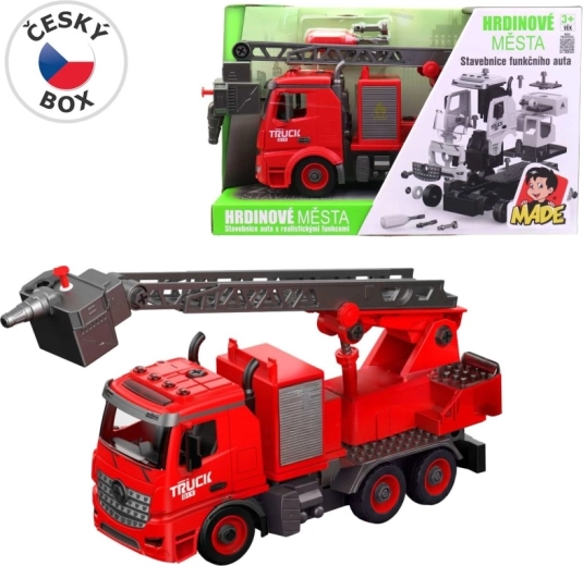 Feuerwehrauto zum Zusammenbauen mit Licht und Sound 30 cm