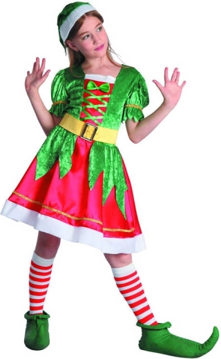 Karnevalskostüm Elf für Mädchen, Größe M (120–130 cm)