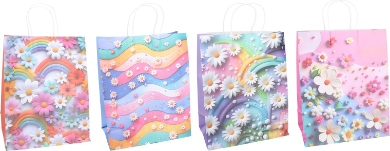 Geschenktüte XS mit Blumenmotiv – 1 Stück