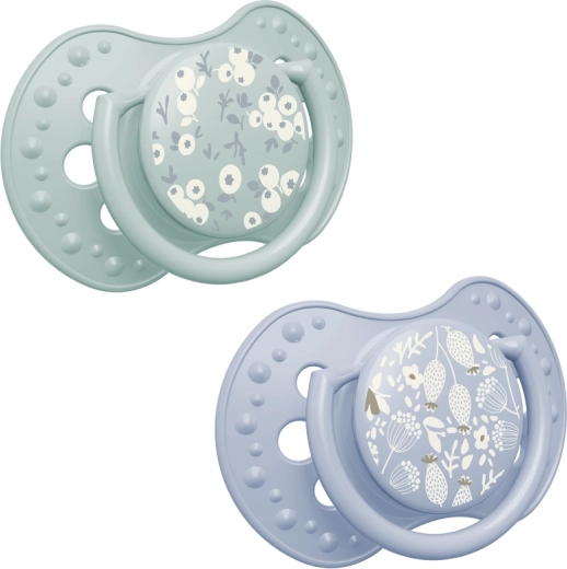 Lovi dynamischer Silikon-Schnuller Blossom 0–6 Monate, 2 Stk. (für Jungen)