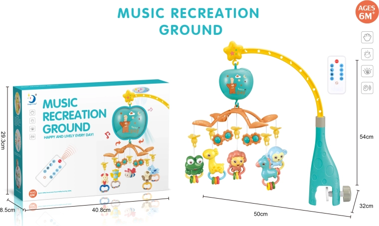 Mobile mit Fernbedienung und Tierchen Giraffe Apfel