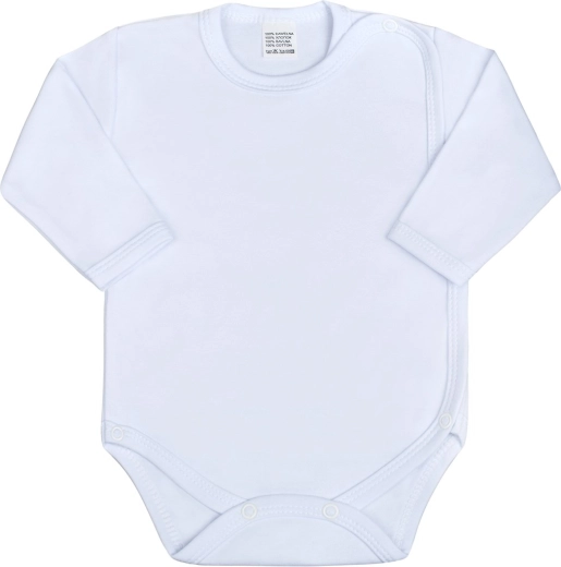 Baby-Body mit durchgehendem Druckknopfverschluss New Baby Classic, weiß