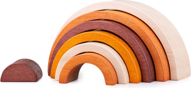 Bigjigs Baby natürliche Holz-Steck‑Regenbogen