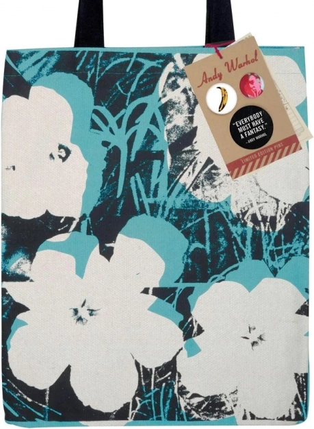 Canvas-Tasche mit Blumen Andy Warhol