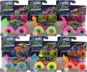 Hot Wheels Monster Trucks Neon Smashers - 1 Stück