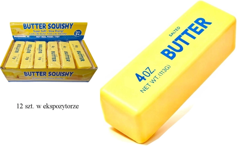 Antistress-Quetschball in Butterform, gelb, 13 cm