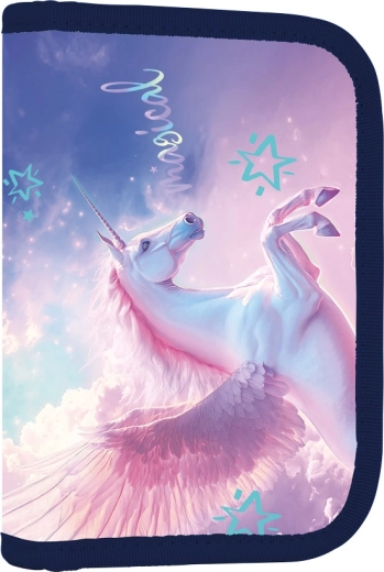 Einstöckiges Federmäppchen mit 2 Klappen Pegas