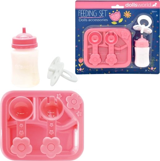 Dolls World Set Zubehör für Puppen – Füttern und Pflege