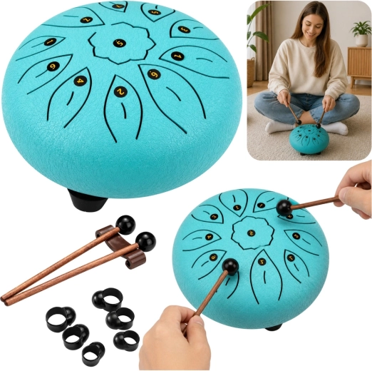 Stahl-Zungentrommel mit 11 Tönen für Meditation, Yoga und Musiktherapie
