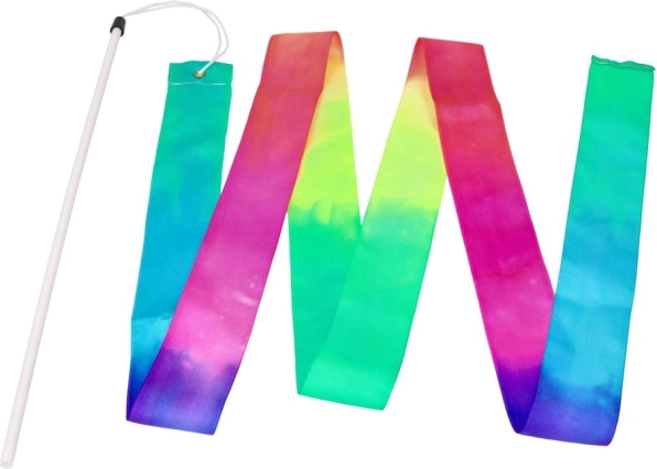 Goki Gymnastikband mit Stab – Regenbogen