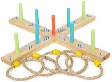 Holzspiel Ringwurf auf Stäbe