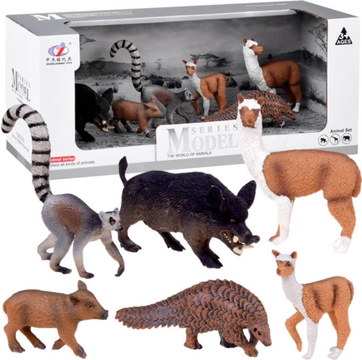 Safari-Set mit Wildsäuger-Figuren – 6 Stück