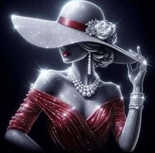 Diamantmalerei Dame im Glitzern 30 × 40 cm