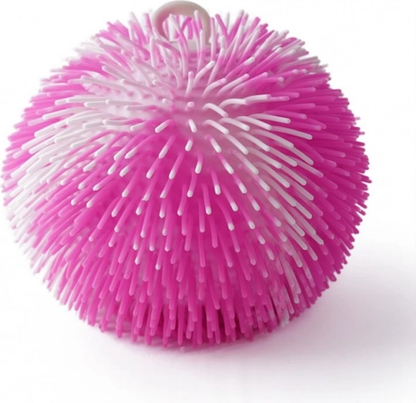 Zotteliger leuchtender Ball für Kinder – rosa‑weiß