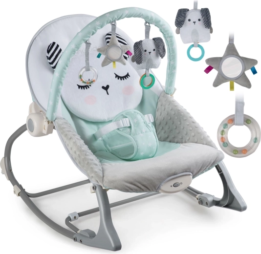Nukido Liege und Schaukel mit Vibrationen – mintgrün