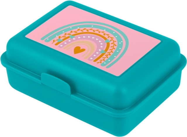 Türkisfarbene Brotdose Regenbogen